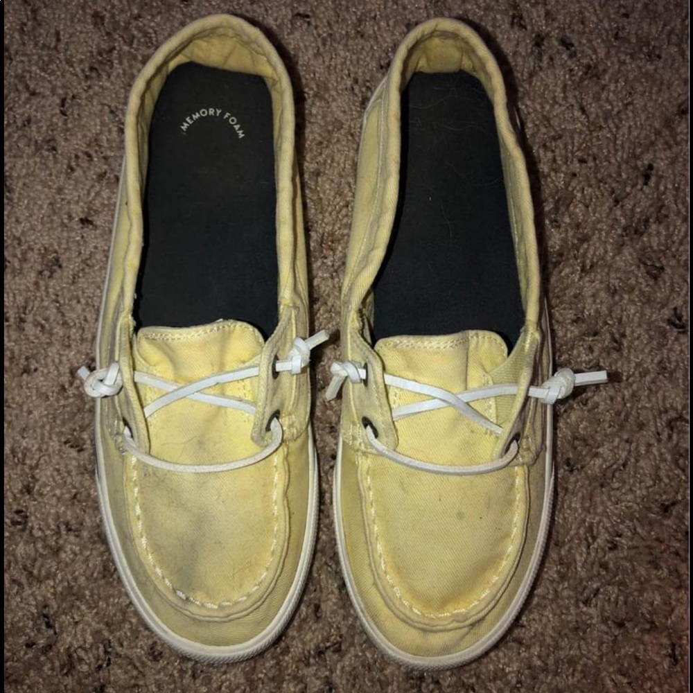 Yellow Sperry Boat Shoes